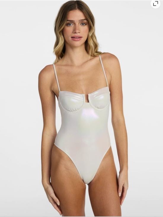 No Boundaries Other - Iridescent White One-Piece Swimsuit M (8-10) BRAND NEW WITH TAGS